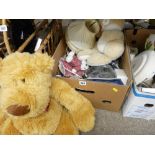 Box of mixed contents including soft toys etc