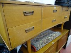 Mid Century curved sideboard with six drawers