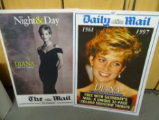 Two Princess Diana souvenir advertising boards for The Daily Mail