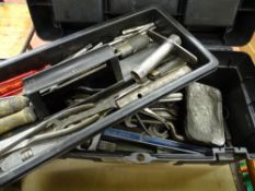 Plastic toolbox and contents