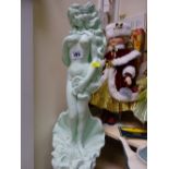 Heavy stoneware statue of a mermaid