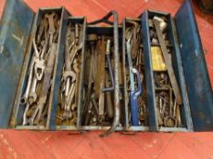 Metal cantilever toolbox and contents