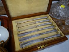 A cased EPNS Mappin & Webb fish knives & forks
