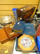 Collection of various wooden boxes including a rosewood tea caddy etc