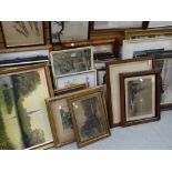 A large parcel of various framed pictures, prints & paintings