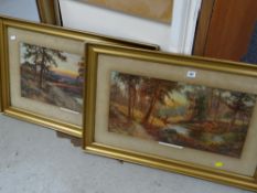 Two vintage gilt framed prints of highland scenes