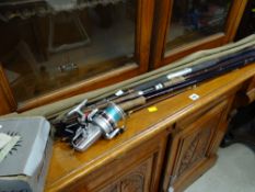 Three World of Hardy fly-fishing rods, canvases etc together with a Daiwa 4000C spinning reel
