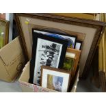 A box of various framed pictures & prints including a Tretchikoff still life entitled 'Weeping
