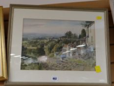 ARTHUR MILES watercolour entitled verso 'The Garth Mountain', signed & dated 1970