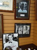 Three framed signed photographs believed to be copies, Andy Warhol, Sean Connery & Stuart Grainger