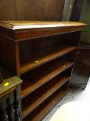 A good vintage oak narrow open bookcase