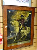 A framed print of King George III on a horse