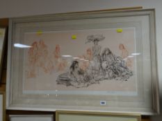 A signed William Russell Flint print of reclining semi-nude females