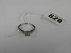 A 9ct white gold diamond ring