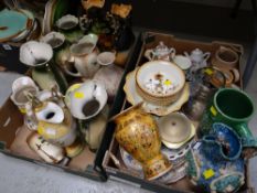 Two crates of various vintage china