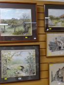 Three framed watercolours, Welsh mountain scenes by A M SIMCOCK