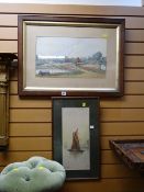 Framed watercolour of an industrial scene by G V BURWOOD dated 1899 together with a Dutch