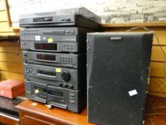 A Sony stacking hi-fi system with turntable E/T
