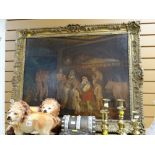 Framed oil on canvas of the nativity scene, signed LAYNCH