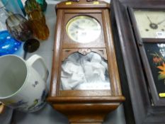 Vintage oak cased pendulum wall clock