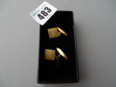 Pair of nine carat gold gent's cufflinks