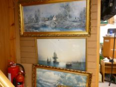 Four gilt framed prints - various studies