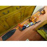 Parcel of garden tools etc and a Flymo strimmer E/T