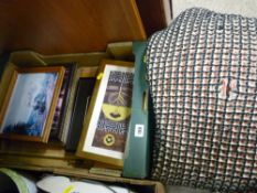 Waffle blanket and a quantity of framed pictures and prints