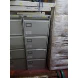Silverline grey metal four drawer filing cabinet (no key)