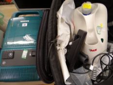 Hoover Sprint 1000 cylinder vacuum cleaner and a Polti steam cleaner in carry bag E/T