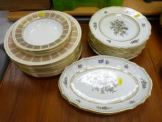 Two bowls and a quantity of plates, floral decorated by Spode for Waring & Gillow Ltd, London, a