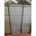 Ostaline grey four drawer metal filing cabinet with key