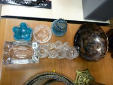 Quantity of art and cut glass bowls and vases etc