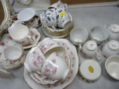 Royal Osborne floral decorated part teaset, two Portmeirion pottery ramekins and other china