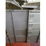 Ostaline grey four drawer metal filing cabinet with key