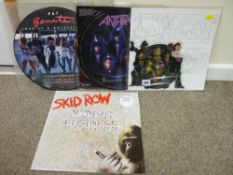 Four various limited edition picture discs - Pat Benatar 'Love is a Battlefield', Skid Row 'Monkey