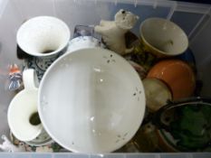 Crate of Italian and other ornamental jugs and vases etc