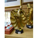 A Leonardi Art Deco gilt plaster figure, 36cms high