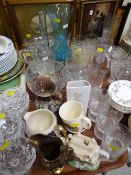Two trays of various glassware & commemorative ware