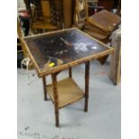 A bamboo painted occasional table with lower shelf