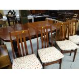 A Danish Farstrup dark wood extending dining table & stained beech wood with ten chairs (2+8), 74