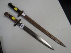 A Sanderson of Sheffield bayonet together with another military bayonet