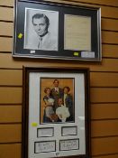 Framed photograph & signed letter by JAMES MASON, framed photograph & autograph of the CAST OF