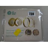 A Royal Mint pack of £1 coins to celebrate the new design