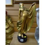 A Leonardi Art Deco gilt plaster figure