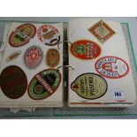 An extensive collection of various bottle & food advertising labels