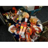 A crate of boxed & unboxed collector's dolls