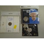 A Winston Churchill £20 fine silver coin together with a Shine Through the Ages coin & a Jemima