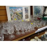 Two trays of various drinking glasses