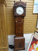 A late nineteenth century mahogany & inlaid eight-day longcase clock (distressed)